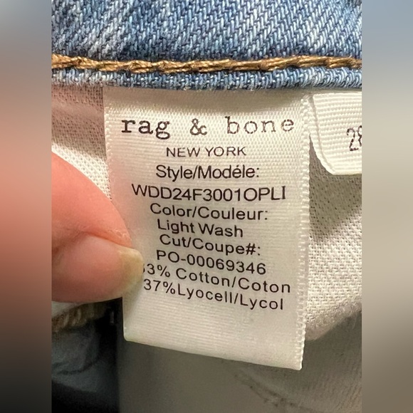 rag & bone Lori Mid-Rise Crop Jeans Wide Leg Light Wash Denim Casual - Picture 13 of 13